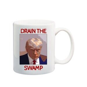 Donald Trump Mugshot Drain The Swamp Mug 2024 Arrest Funny Political Mug Arrest